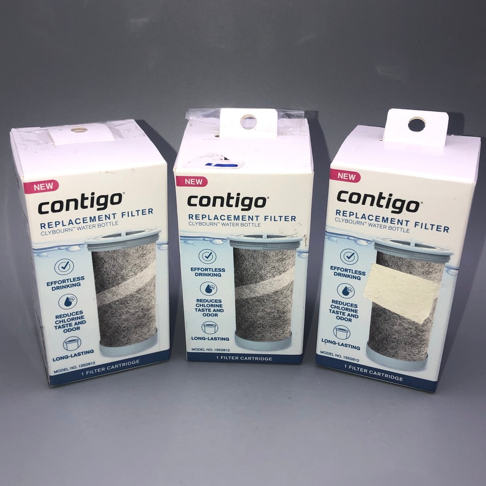 Contigo Clybourn Water Bottle Replacement Filter 3 Pack Model 1352812 NEW